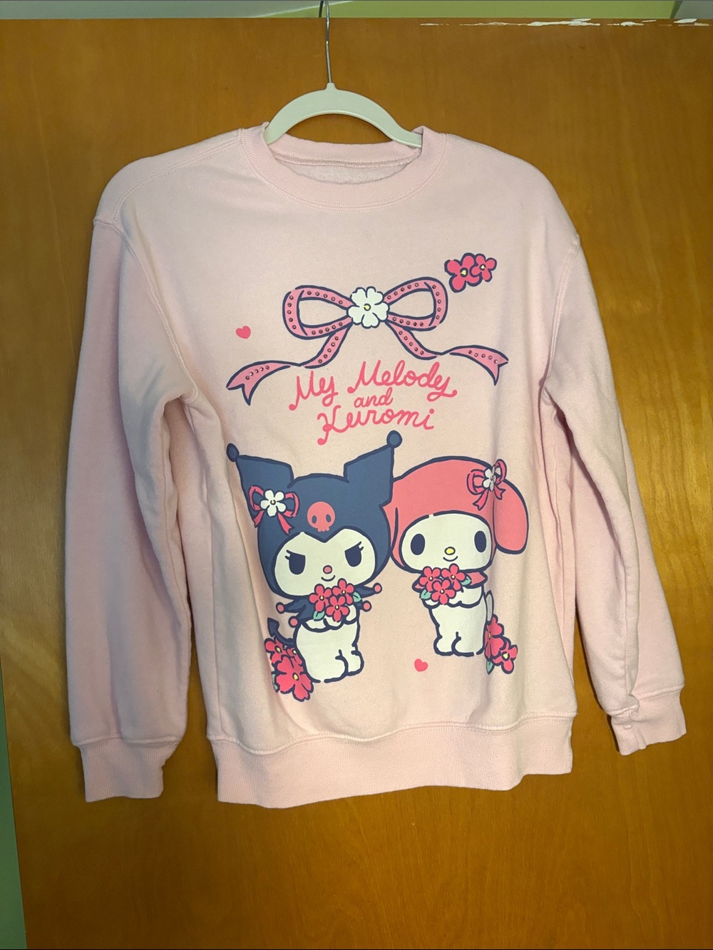 Sanrio My Melody & Kuromi Light Pink Graphic Crewneck Sweater